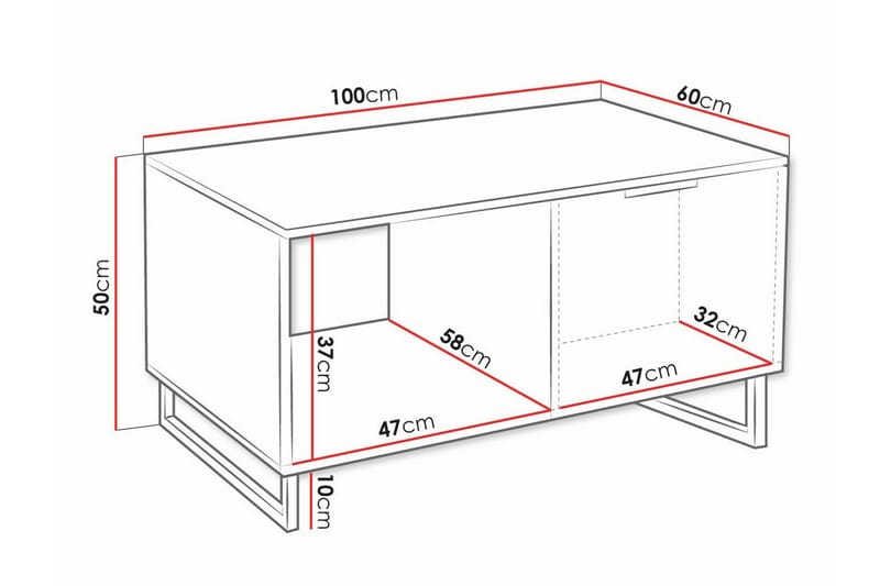 Galbally Soffbord 60 cm - Svart - Soffbord