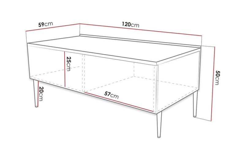 Glenndale Soffbord 59 cm - Svart - Soffbord