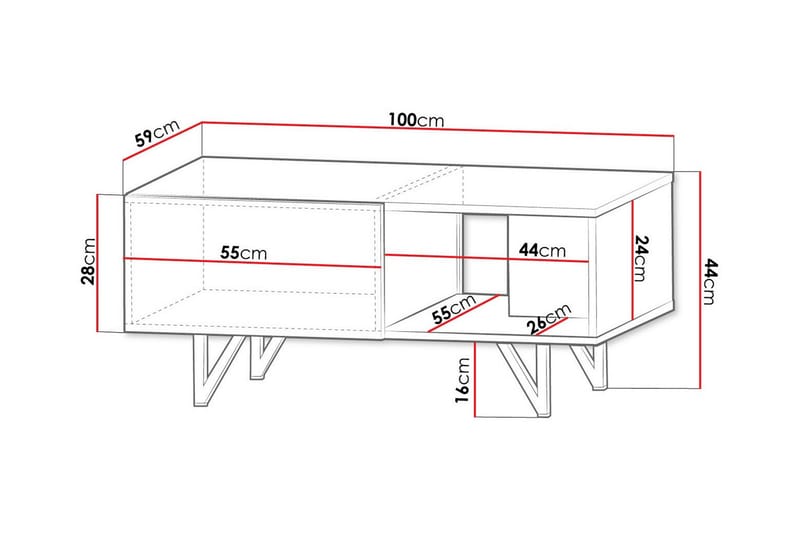 Glenndale Soffbord 59 cm - Svart - Soffbord