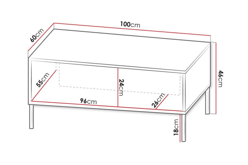 Glenndale Soffbord 60 cm - Svart - Soffbord