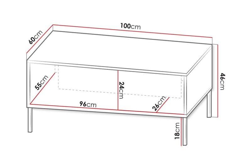 Glenndale Soffbord 60 cm - Vit - Soffbord