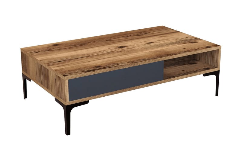 Hommaz Soffbord 105x32,6x105 cm - Brun - Soffbord - Klaffbord & Hopfällbart bord - Soffbord med förvaring - Soffbord med hjul - Höj och sänkbart soffbord