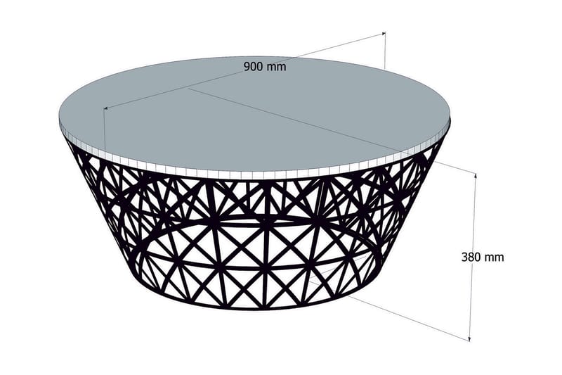 Hovdane Soffbord 90 cm Runt Avsmalnande - Krämvit/Svart - Soffbord