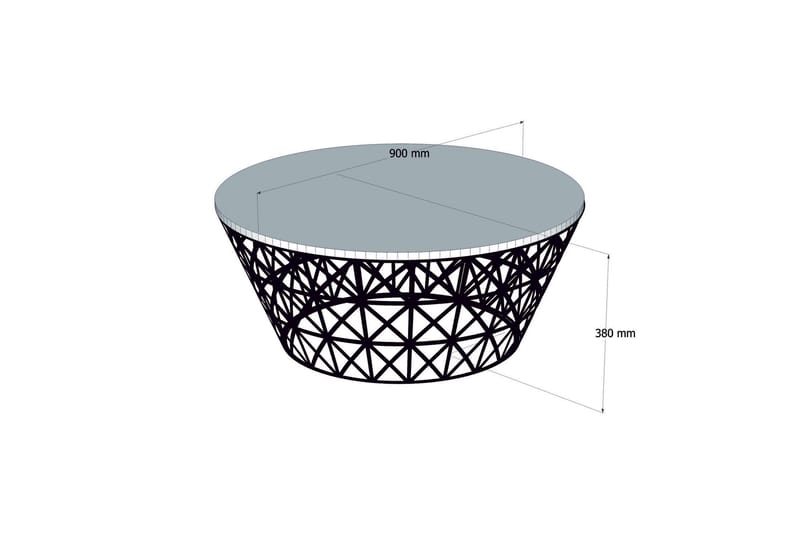 Hovdane Soffbord 90 cm Runt Avsmalnande - Valnötsbrun/Svart - Soffbord