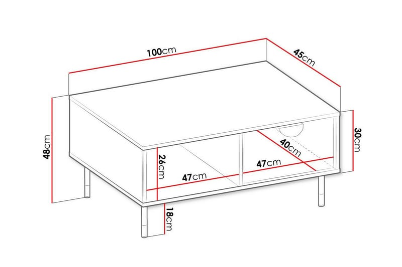 Kintore Soffbord 45 cm - Svart - Soffbord