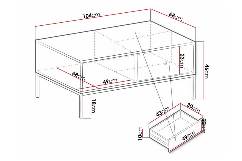 Klinkerville Soffbord 68,1 cm - Vit - Soffbord