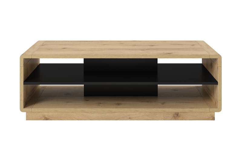 Louetta Soffbord 120 cm - Brun/Svart - Soffbord - Klaffbord & Hopfällbart bord - Soffbord med förvaring - Soffbord med hjul - Höj och sänkbart soffbord