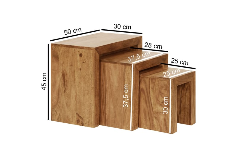 Magitt Satsbord 45 cm 3 Bord - Akacia - Möbler - Bord & matgrupper - Soffbord