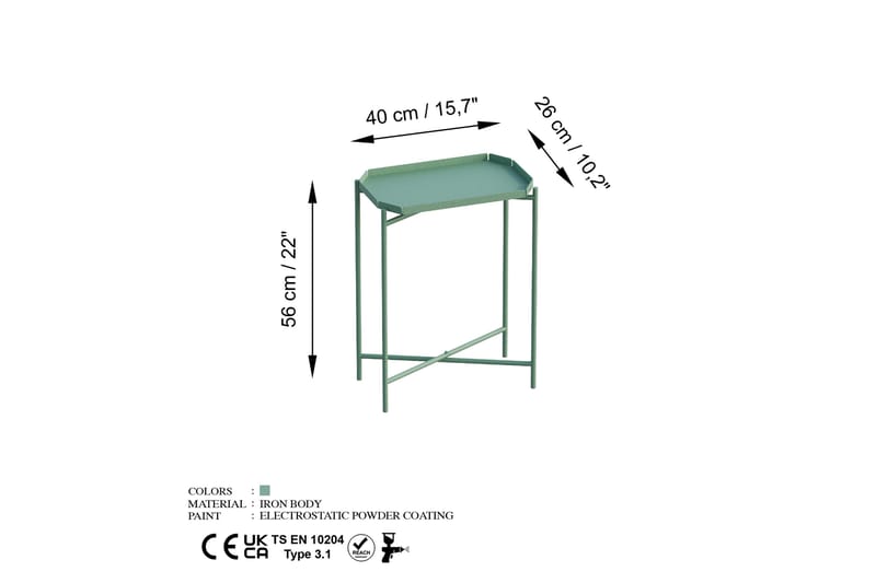 Mamta Soffbord 26 cm - Green - Möbler - Bord & matgrupper - Soffbord