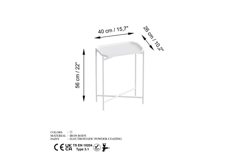 Mamta Soffbord 26 cm - Vit - Soffbord