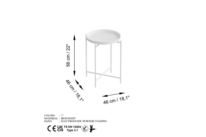 Mamta Soffbord 46 cm - Vit - Soffbord