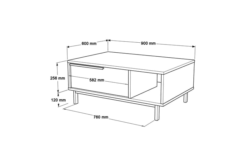 Manku Soffbord 90 cm - Valnöt - Soffbord