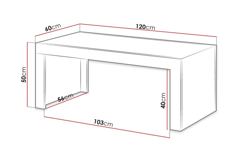 Milias Soffbord 120 cm - Natur/Svart - Soffbord