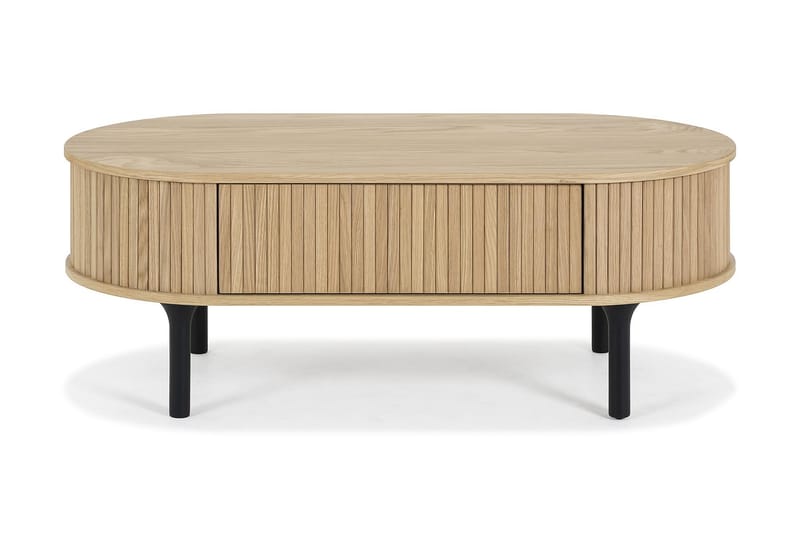 Noira Ovalt Soffbord 118 cm - Natur - Soffbord - Klaffbord & Hopfällbart bord - Soffbord med förvaring - Soffbord med hjul - Höj och sänkbart soffbord