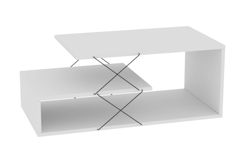 Riyana Soffbord 100 cm med Förvaring Hylla - Vit/Svart - Möbler - Bord & matgrupper - Soffbord