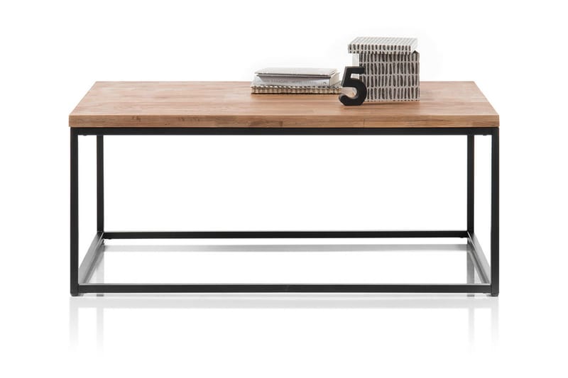 Sakura Soffbord 110 cm - Ek/Svart - Soffbord - Klaffbord & Hopfällbart bord - Spegelbord - Soffbord med förvaring - Soffbord med hjul - Höj och sänkbart soffbord