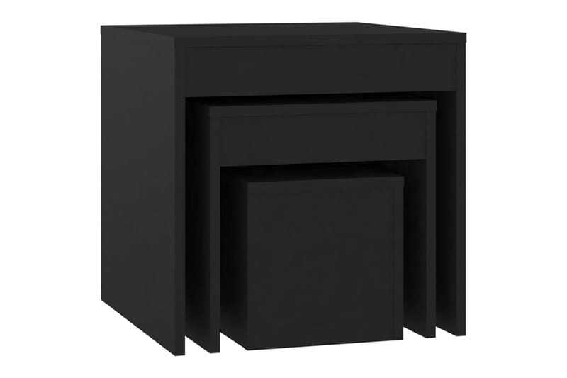 Satsbord 3 st svart spånskiva - Svart - Soffbord - Satsbord