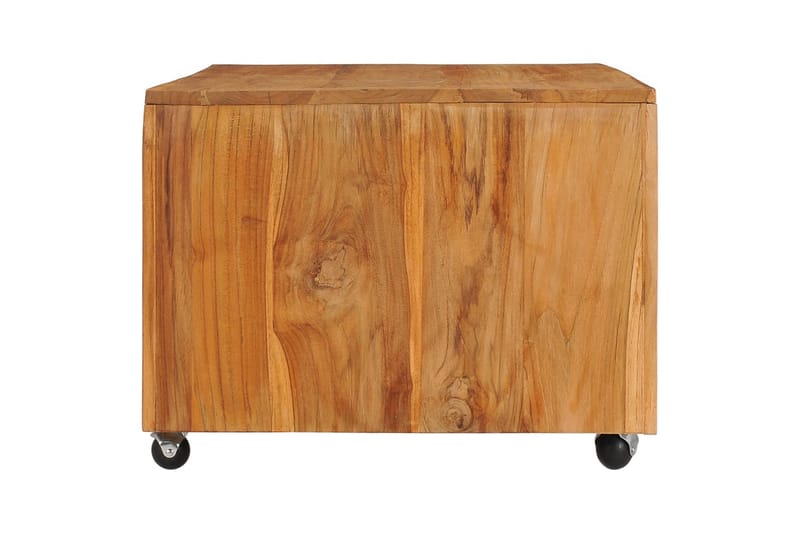 Soffbord 110x60x40 cm massiv teak - Brun - Soffbord - Soffbord med hjul