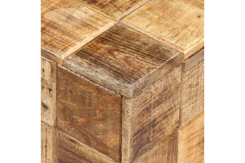 Soffbord 2 st med klossdesign grovt mangoträ - Brun - Soffbord - Satsbord