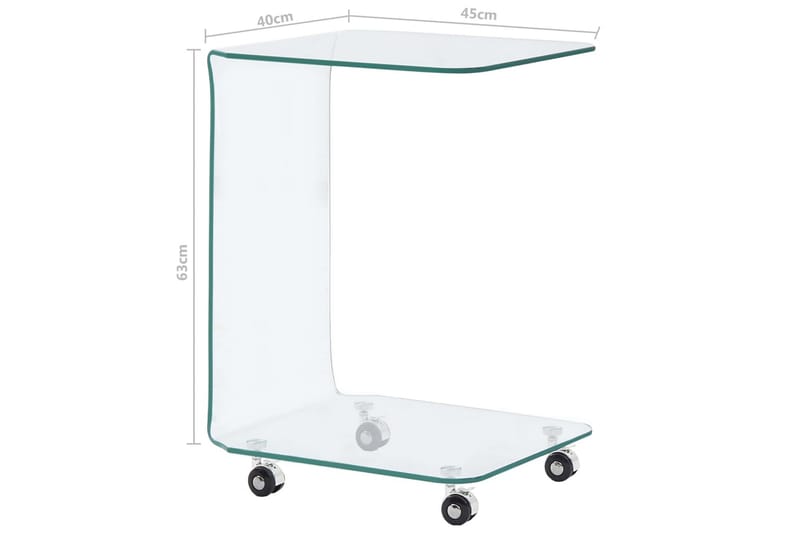 Soffbord 45x40x63 cm härdat glas - Transparent - Möbler - Bord & matgrupper - Soffbord