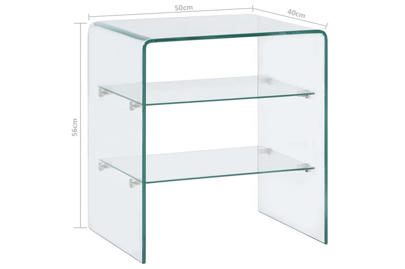 Soffbord 50x40x56 cm härdat glas - Transparent/Glas - Soffbord