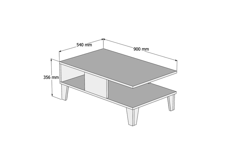 Soffbord 90 cm - Natur/Svart - Soffbord