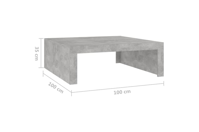Soffbord betonggrå 100x100x35 cm spånskiva - Grå - Soffbord
