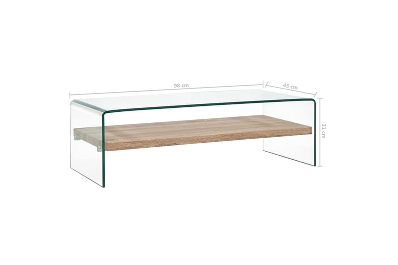 Soffbord genomskinlig 98x45x31 cm härdat glas - Transparent - Soffbord