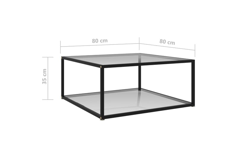 Soffbord genomskinligt 80x80x35 cm härdat glas - Transparent - Möbler - Bord & matgrupper - Soffbord