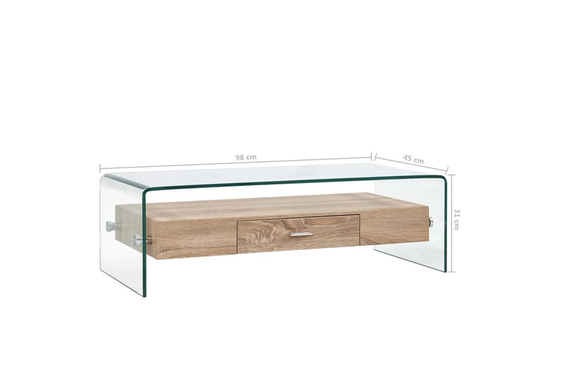 Soffbord genomskinligt 98x45x31 cm härdat glas - Transparent - Soffbord