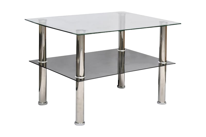 Soffbord glas 2 nivåer - Silver - Soffbord