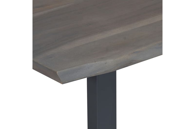 Soffbord med levande kanter grå 115x60x40 cm massivt akaciat - Grå - Soffbord
