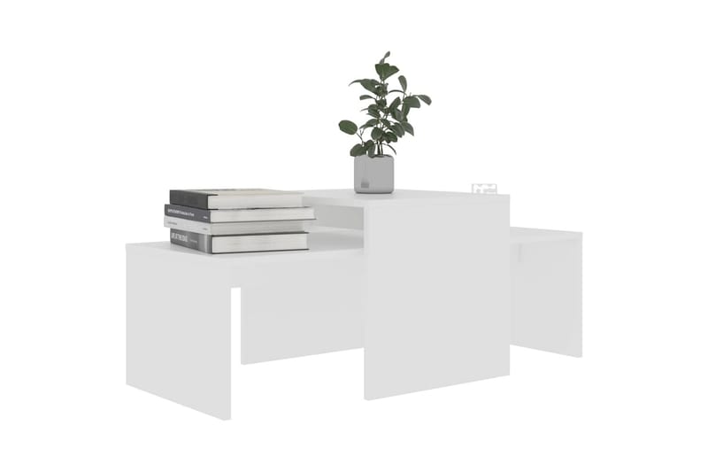 Soffbord set vit 100x48x40 cm spånskiva - Vit - Soffbord - Satsbord