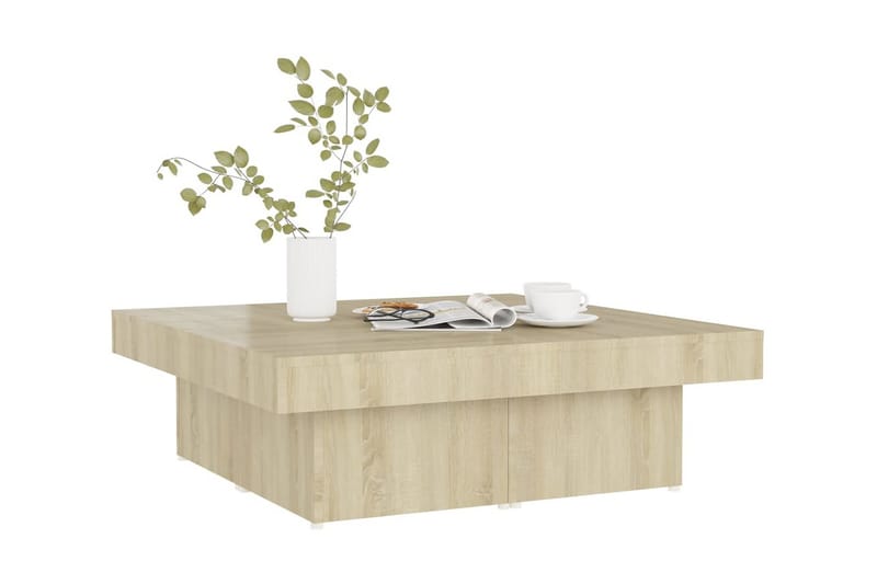 Soffbord sonoma-ek 90x90x28 cm spånskiva - Brun - Möbler - Bord & matgrupper - Soffbord