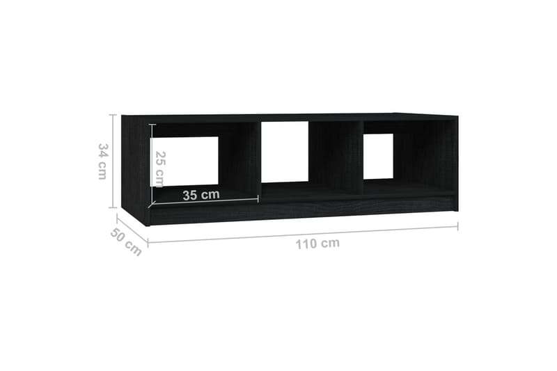 Soffbord svart 110x50x34 cm massiv furu - Svart - Soffbord