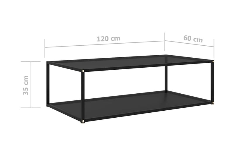 Soffbord svart 120x60x35 cm härdat glas - Svart - Möbler - Bord & matgrupper - Soffbord