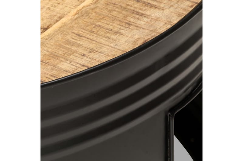 Soffbord svart 68x68x36 cm grovt massivt mangoträ - Svart - Soffbord