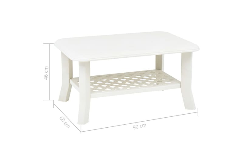 Soffbord vit 90x60x46 cm plast - Vit - Soffbord