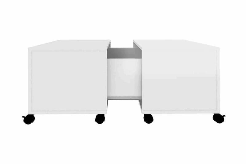Soffbord vit högglans 75x75x38 cm spånskiva - Vit - Soffbord