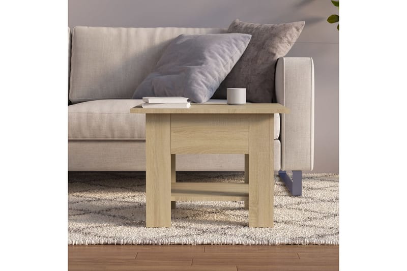 Soffbord sonoma-ek 55x55x42 cm spånskiva - Brun - Soffbord