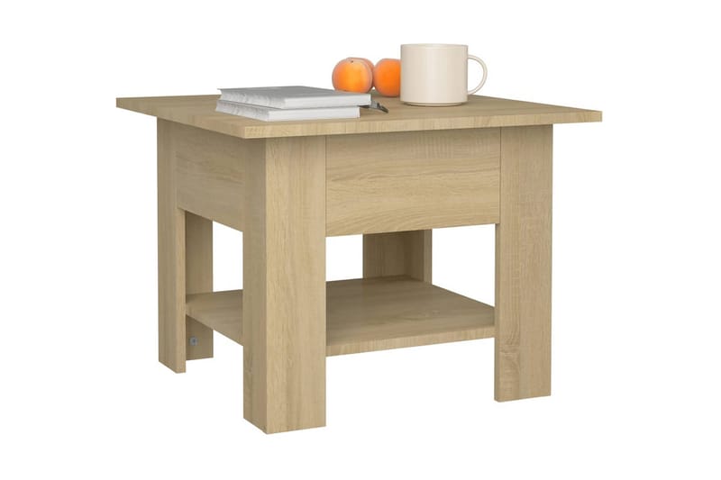 Soffbord sonoma-ek 55x55x42 cm spånskiva - Brun - Soffbord