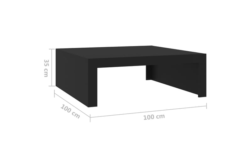 Soffbord svart 100x100x35 cm spånskiva - Svart - Soffbord
