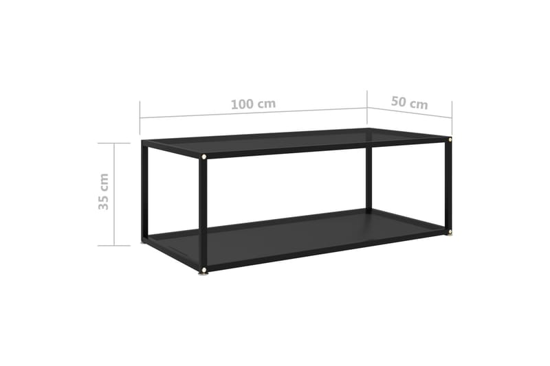 Soffbord svart 100x50x35 cm härdat glas - Svart - Möbler - Bord & matgrupper - Soffbord