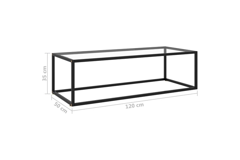 Soffbord svart med härdat glas 120x50x35 cm - Svart - Möbler - Bord & matgrupper - Soffbord