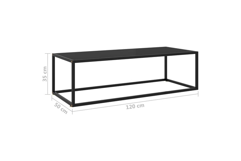 Soffbord svart med svart glas 120x50x35 cm - Svart - Soffbord