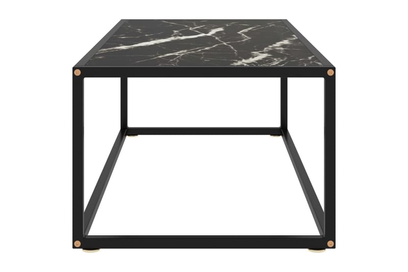 Soffbord svart med svart marmor glas 100x50x35 cm - Svart - Soffbord