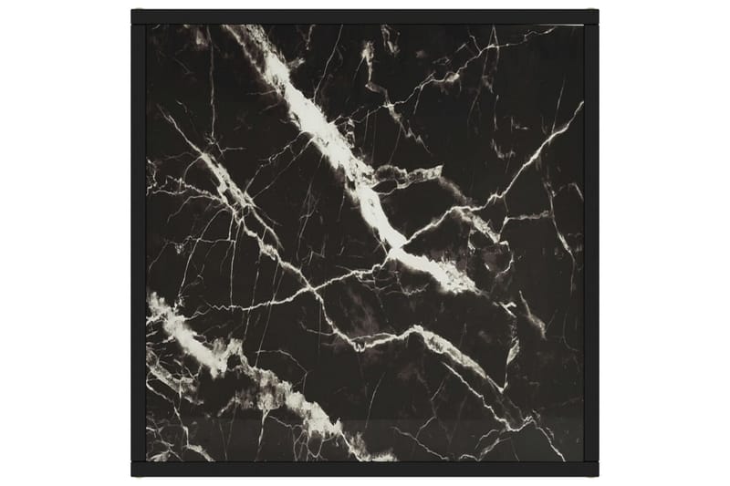 Soffbord svart med svart marmor glas 60x60x35 cm - Svart - Soffbord