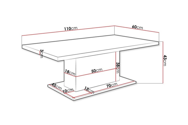 Tallow Soffbord 60 cm - Brun - Soffbord