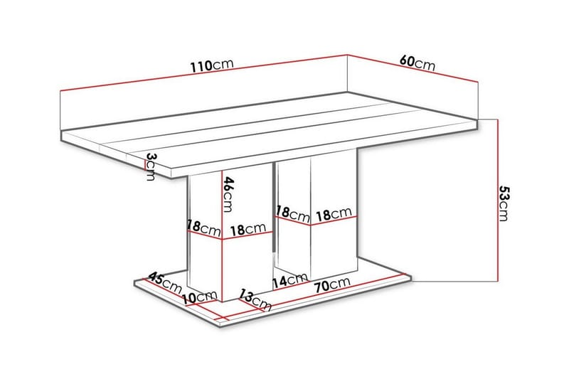 Tallow Soffbord 60 cm - Vit - Soffbord