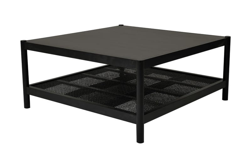 Traunfled Soffbord 90 cm med Förvaring Hylla - Ek/Rotting/Svart - Soffbord - Klaffbord & Hopfällbart bord - Soffbord med förvaring - Soffbord med hjul - Höj och sänkbart soffbord
